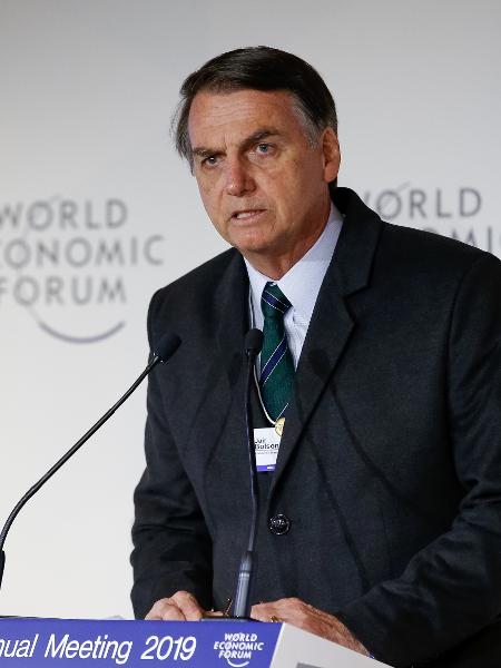 23.jan.2019 - O presidente Jair Bolsonaro durante o Fórum Econômico Mundial, em Davos, na Suíça - Alan Santos/PR