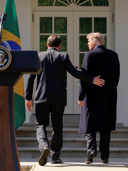 Jair Bolsonaro e Donald Trump em coletiva de imprensa na Casa Branca - Reuters
