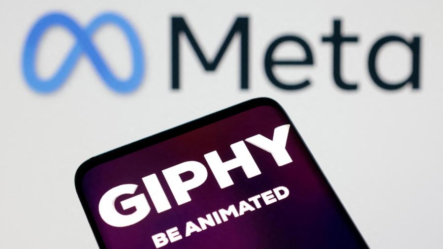 Logotipo do Giphy, serviço de gifs, comprado pela Meta -- órgão regulador britânico pediu para gigante das redes sociais vender companhia - Dado Ruvic/Reuters