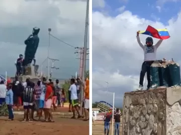 Venezuelanos derrubam estátua de Chávez em protesto contra Maduro; vídeo