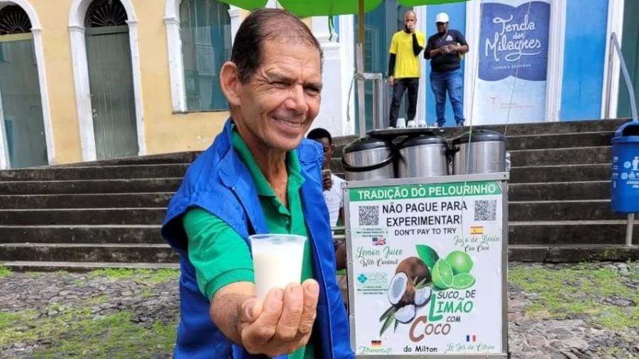 Milton Cavalcante, o criador do suco de limão com coco "secreto" do Pelourinho Milton Cavalcante, o criador do suco de limão com coco "secreto" do Pelourinho