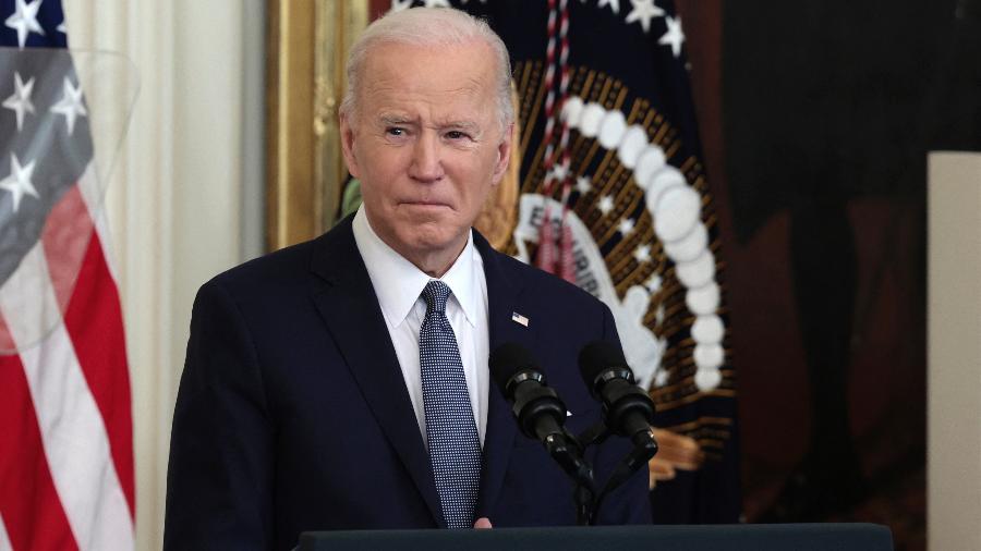 O presidente dos EUA, Joe Biden, faz comentários em um evento de celebração do Mês da História Negra na Sala Leste da Casa Branca - Anna Moneymaker/Getty Images via AFP