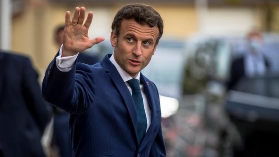 O presidente francês, Emmanuel Macron, foi reeleito com 58,6% dos votos - REUTERS