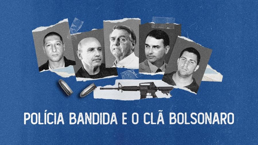 Podcast "UOL Investiga" estreia segunda temporada, chamada "Polícia Bandida e o Clã Bolsonaro" - Arte/UOL