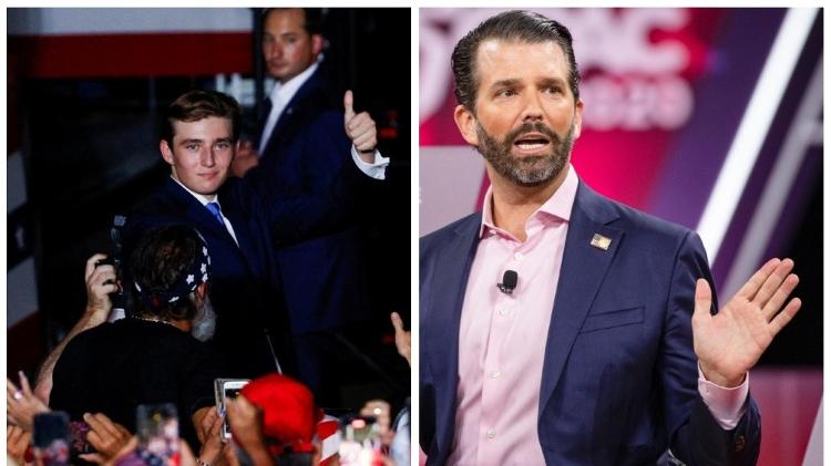 Barron e Donald Trump Jr., filhos do presidente eleito Donald Trump