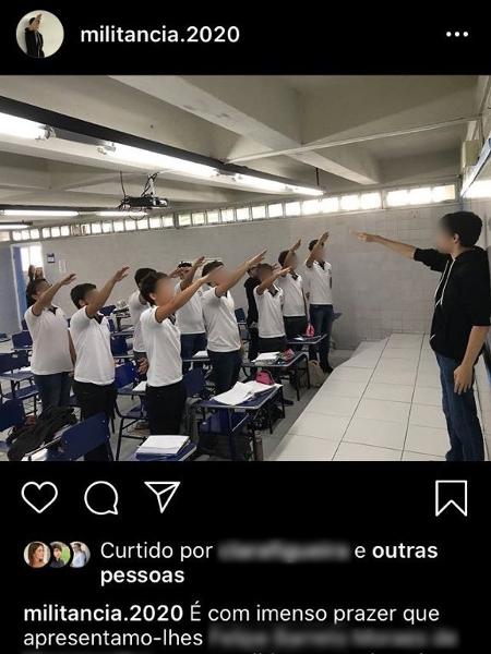 Alunos de escola particular do Recife fazem saudação nazista durante campanha para orador de turma - Reprodução/Redes Sociais