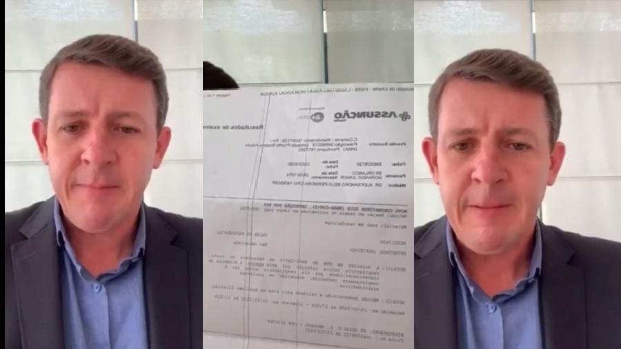 No último dia 25 de março, Orlando Morando (PSDB), prefeito de São Bernardo do Campo, mostrou diagnóstico de coronavírus - Reprodução/Instagram
