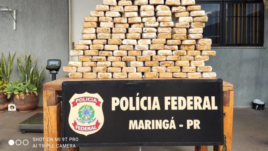 Segundo a PF, trata-se de uma das maiores apreensões da droga, já feita pela Delegacia de Polícia Federal de Maringá - Divulgação / Polícia Federal
