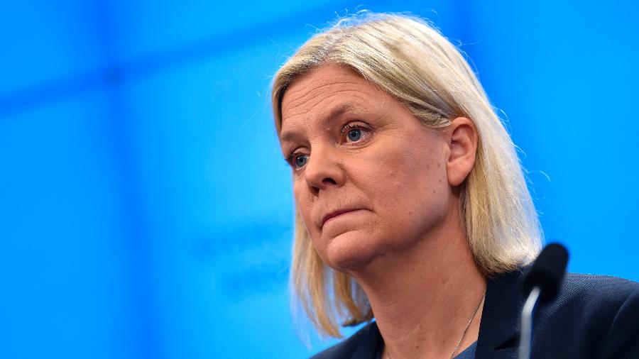 A primeira-ministra da Suécia, Magdalena Andersson; país deve abandonar neutralidade militar - AFP