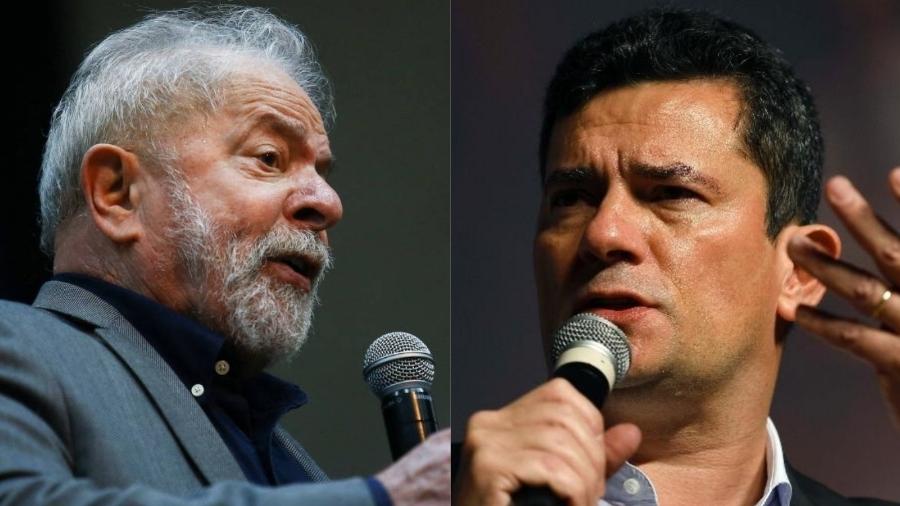 O ex-presidente Lula (PT) e o ex-ministro Sergio Moro (Podemos) - Carla Carniel/Reuters e Rodolfo Buhrer/Fotoarena/Estadão Conteúdo