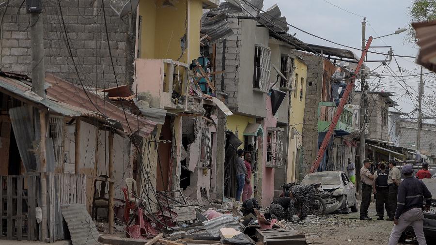 Região que sofreu explosão em Guayaquil, no Equador, no dia 14 de agosto - VICENTE GAIBOR DEL PINO/REUTERS