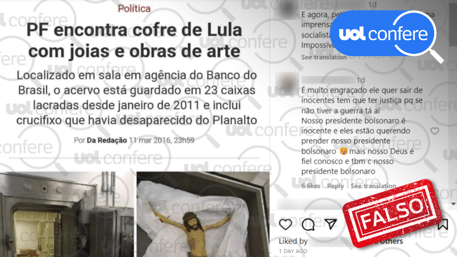 16.ago.2023 - Hoje a peça está na sala do presidente no Palácio do Planalto, segundo a assessoria de Lula