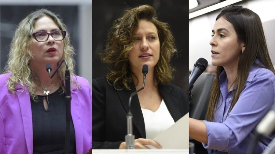 Beatriz Cerqueira (PT), Bella Gonçalves (PSOL) e Lohanna França (PV), deputadas estaduais de Minas Gerais; as três foram alvos de ameaças de morte e estupro