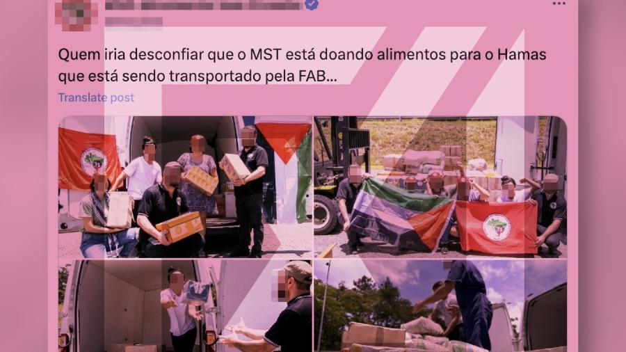 01.nov.2023 - Os mantimentos foram entregues ao movimento humanitário sem vínculo estatal Crescente Vermelho, um braço da Cruz Vermelha.