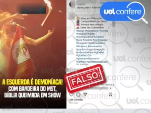 É falso que cantora ateou fogo na Bíblia em festival do MST