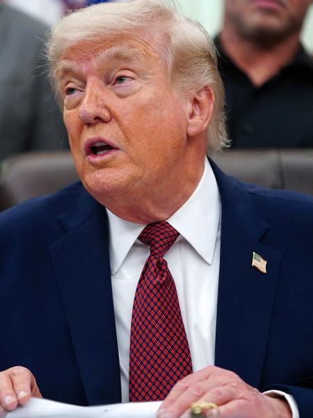 18.abr.2026 - O presidente dos EUA, Donald Trump, no Salão Oval da Casa Branca