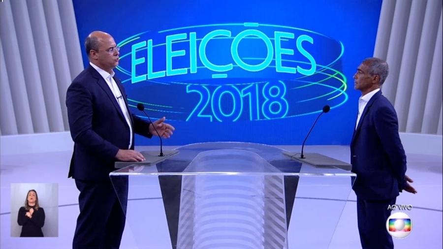 Wilson Witzel e Romário em debate da TV Globo - Reprodução/TV Globo