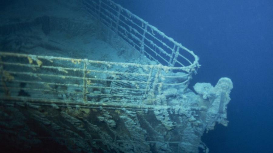 O navio naufragado RMS Titanic, próximo à Terra Nova, no Canadá, em 1996 - Xavier Desmier/ Gamma-Rapho/Divulgação