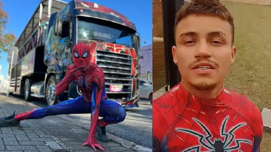 Bruno Vianna, 26, se vestia como o personagem Homem-Aranha na Carreta da Alegria e foi morto a tiros em Xaxim (SC) - Reprodução/Instagram