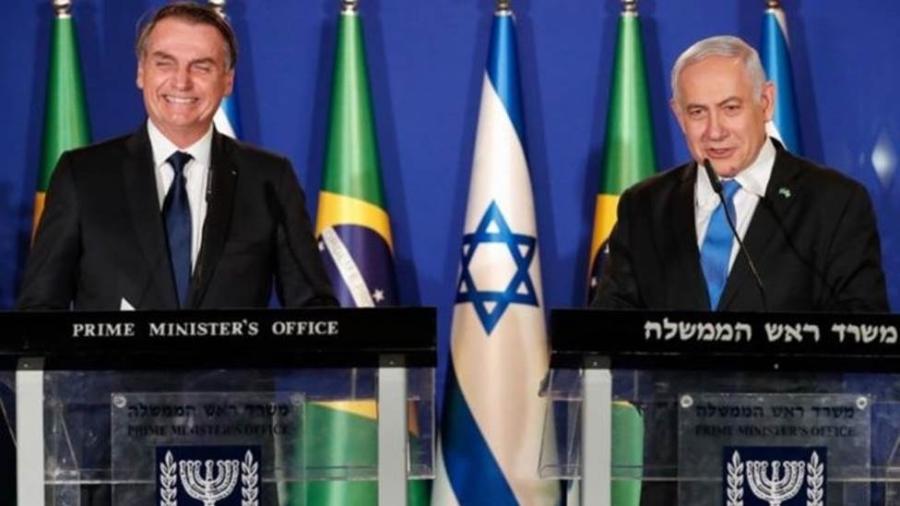 Bolsonaro e Netanyahu durante a visita do brasileiro a Israel; premiê é o mais longevo da história israelense, mas corre o risco de perder a cadeira para rival - Presidência da República/Divulgação