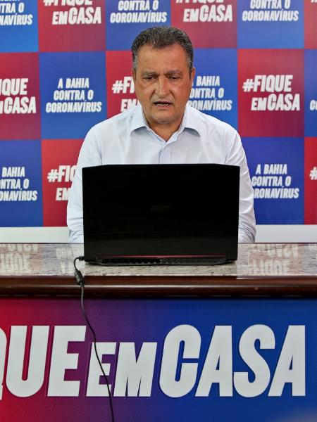 O governador Rui Costa durante entrevista coletiva virtual - Paula Fróes/GOVBA