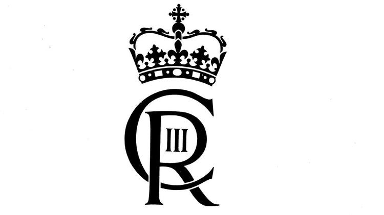 Scottish version of the black and white King monogram with the Scottish crown - Buckingham Palace - Buckingham Palace