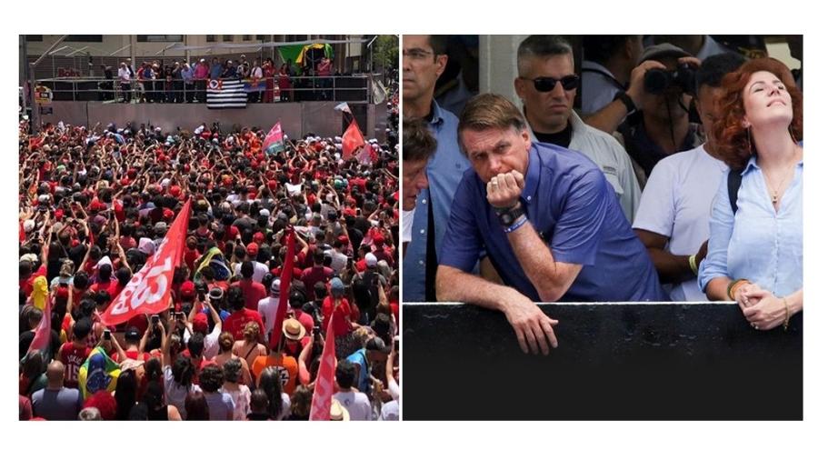 Campanhas de Lula e Bolsonaro realizaram atos em Campinas (SP) e Belém neste sábado - EPA