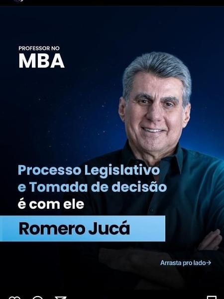 Romero Juc dar aula de processo legislativo e pol tica