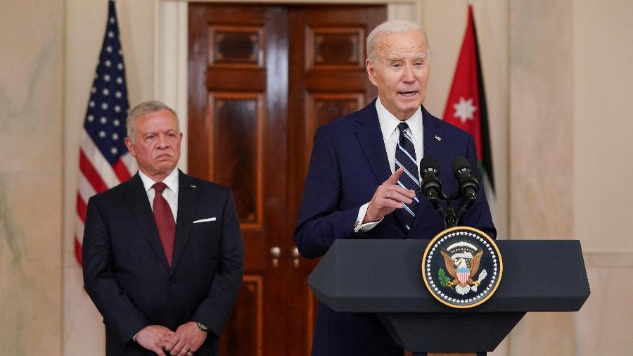 Joe Biden fez anúncio depois de encontro com o rei Abdullah da Jordânia