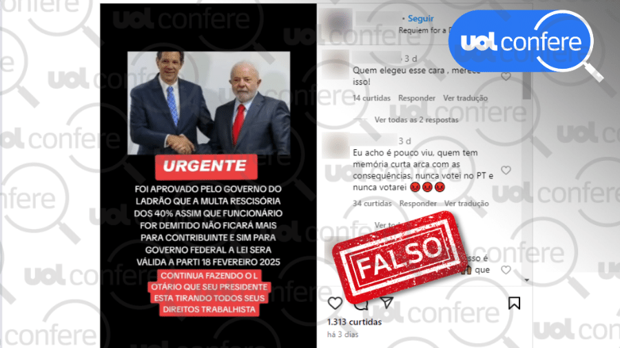 234out.2024 - Governo não aprovou confisco de multa rescisória de 40% do FGTS