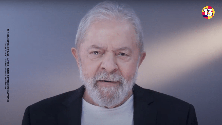 Ex-presidente Lula em programa eleitoral de Major Denice (PT), em Salvador - Reprodução