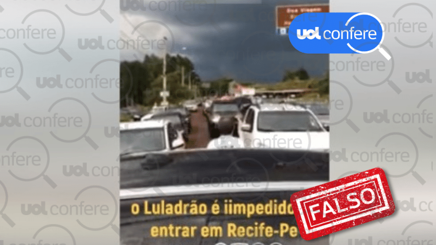 5.jan.2021 - Post falso diz que vídeo mostra Lula sendo impedido de entrar no Recife, mas imagens são de Chapecó (SC) em 2018 - Reprodução / Facebook