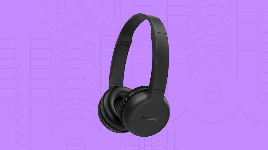 Preço competitivo do headphone sem fio da Philips é um dos aspectos que fazem sucesso entre os compradores - Arte UOL