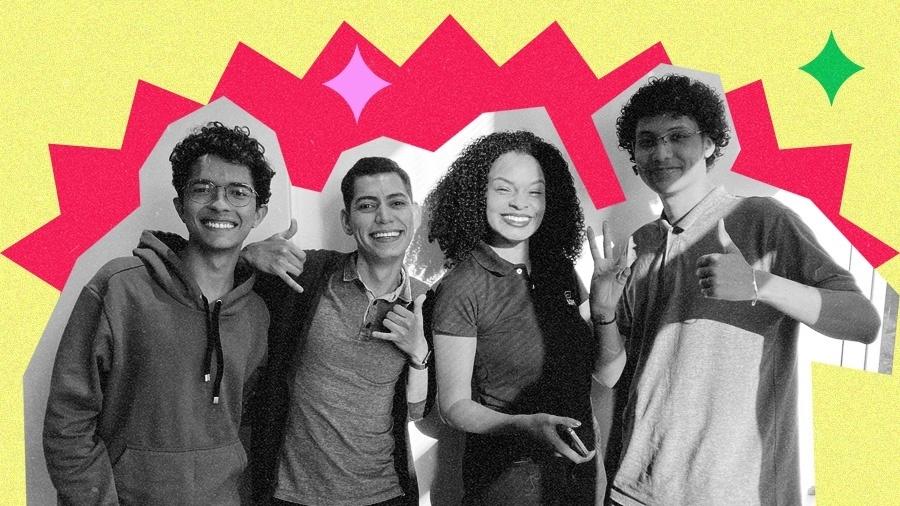 Da esquerda para a direita: Pedro, Esther, Matheus Camacho e Matheus Gonçalves trabalham juntos na ADM Brasil em São Paulo