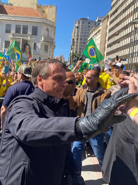 Jair Bolsonaro (PL) após motociata em Campinas (SP), no sábado - Felipe Pereira/UOL