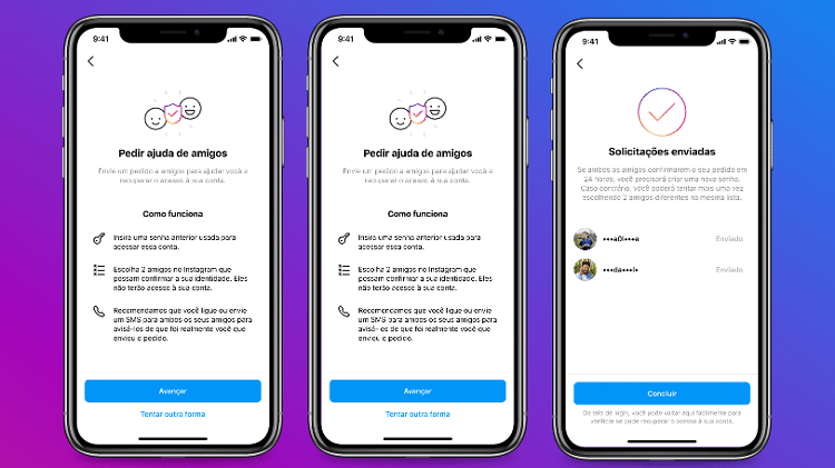 Instagram permite pedir ajuda a amigos em caso de conta hackeada - Divulgação - Divulgação