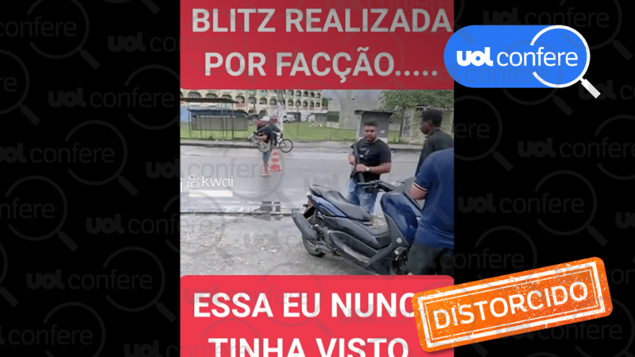 28.jun.2023 - Vídeo e áudio usados na mensagem que circula no WhatsApp são de locais e datas diferentes. - Arte/UOL sobre Reprodução WhatsApp