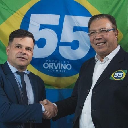 Silvinei Vasques (à esq.) foi contra o PL catarinense ao apoiar Orvino para prefeito de São José