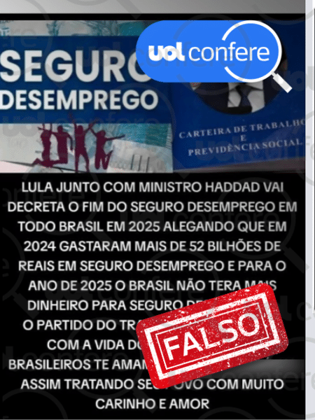 25.set.2024 - Governo Lula não anunciou fim do seguro-desemprego a partir de 2025