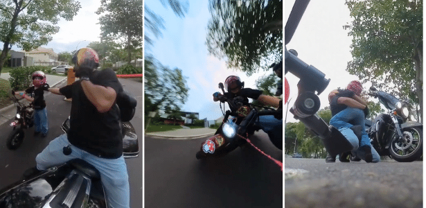 Pai mostra filha caindo de minimoto; criança pode pilotar em condomínio?