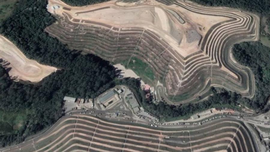 O aterro sanitário de Guarulhos - Reprodução/Google Earth