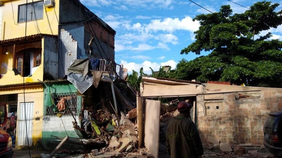 Chuva provoca desabamento de casas na zona norte do Rio de Janeiro - Reprodução/Redes sociais