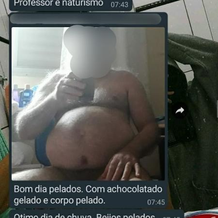 Professor de artes em escola estadual de Campinas (SP) manda foto nu a grupo de alunos - Reprodução