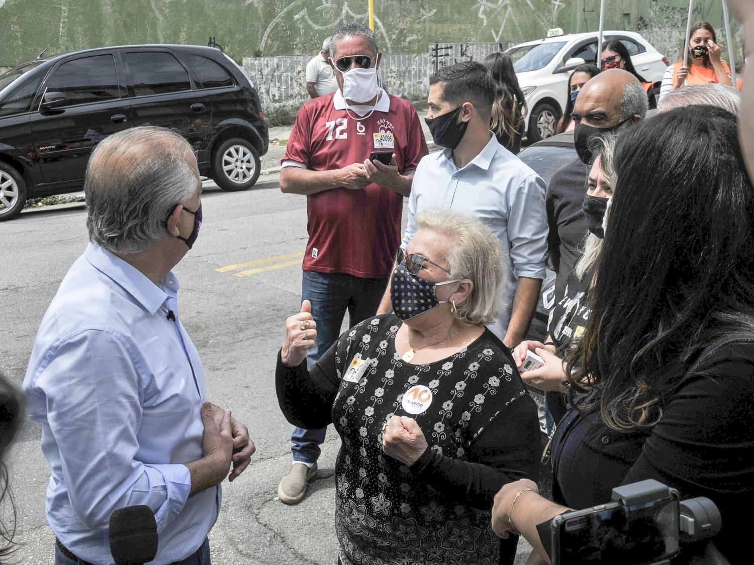 19 out. 2020 - Márcio França (PSB) visita obras paralisadas do Hospital da Vila Carrão, na zona leste de São Paulo - MAURO BORGES/FUTURA PRESS/ESTADÃO CONTEÚDO