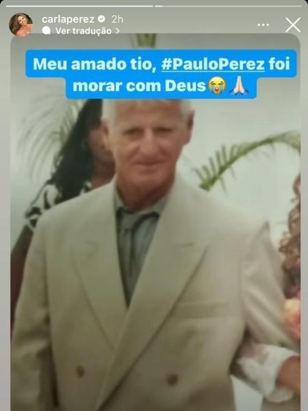 Paulo Perez, tio de Carla Perez - Reprodução/Instagram