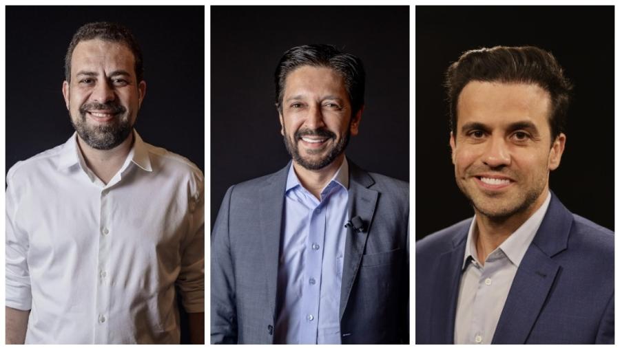 Guilherme Boulos, Ricardo Nunes e Pablo Marçal, candidatos à Prefeitura de São Paulo - Mariana Pekin e Daniela Toviansky/UOL      