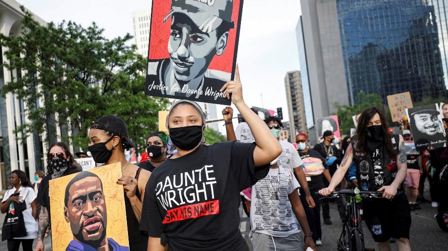  Manifestação marca o primeiro aniversário da morte de George Floyd em Minneapolis, nos EUA - REUTERS / Nicholas Pfosi