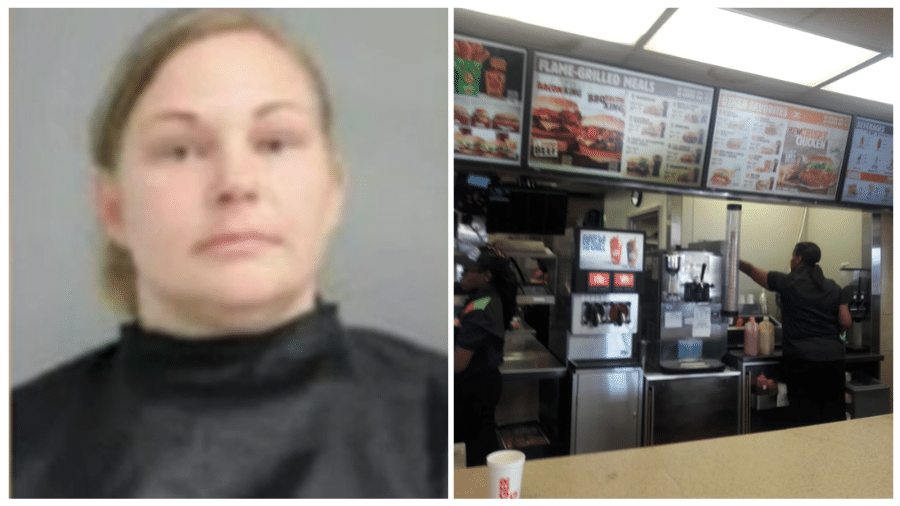 Jaime Christine Major, 39, foi presa após ser denunciada por servir aos clientes batatas fritas tiradas do lixo