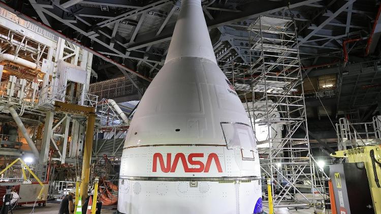 Cápsula Orion, da missão Artemis 2; nela é onde ficam os astronautas da missão