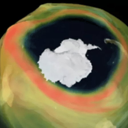 Buraco na atmosfera da Antártica no último dia 27 de setembro - UE Copernicus